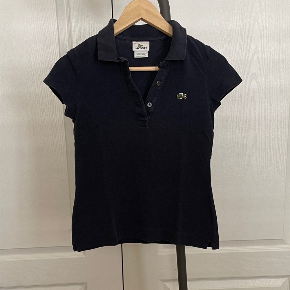 Lacoste Women's Navy Button Down Shirt